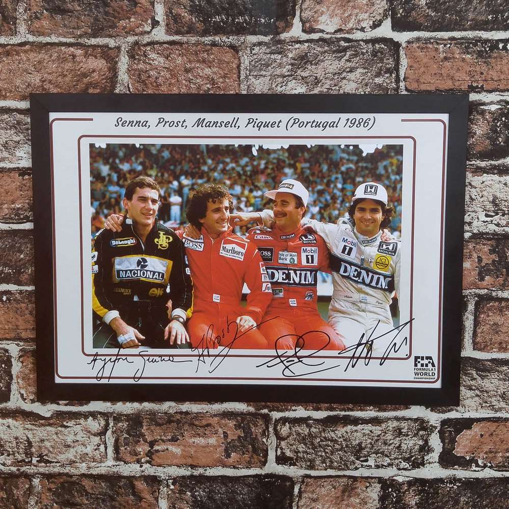 Quadro Ayrton Senna Prost Mansell Piquet 33x45 Cm