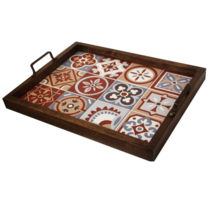 Bandeja Decorativa de Azulejos - Ladrilhos Antigo - 43 x 33 cm