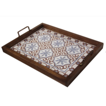 Bandeja Decorativa de Azulejos - Ladrilhos - 43 x 33 cm