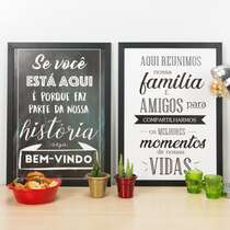 Kit Especial - Quadros Boas Vindas e Nossos Melhores Momentos - 45x33 cm