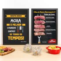 Kit Especial - Quadros Melhor Churrasqueiro + Pontos da Carne - 45 x 33 cm