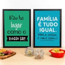 Kit Especial - Quadros Nosso Lar e Família é Tudo Igual - 45 x 33 cm