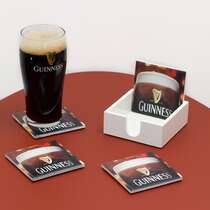 Kit 4 Porta Copos de Azulejos - Guinness - Suporte Laqueado (Brinde)
