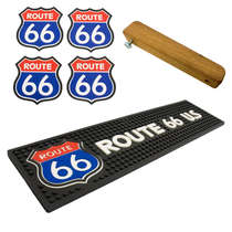 Kit Bar Mat / Route 66 + 4 Porta Copos Route 66 + Abridor