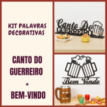 Kit Especial Palavras Decorativas - Canto do Guerreiro + Bem - Vindo 