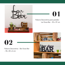 Kit Especial Palavras Decorativas - Lar Doce Bar + Bar Doce Bar 