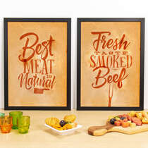 Kit Especial Quadros Decorativos - Beef  - 45x33 cm