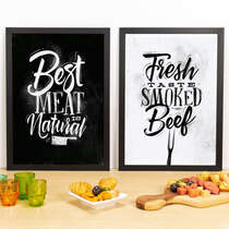 Kit Especial Quadros Decorativos - Beef  - 45x33 cm (Preto e Branco)