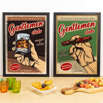 Kit Especial Quadros Decorativos - Gentlemen Club  - 45x33 cm