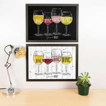 Kit Especial Quadros Decorativos - Glass of Wine  - 45x33 cm