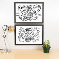 Kit Especial Quadros Decorativos - Beer Party - 45x33 cm