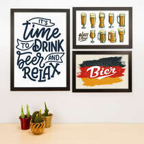 Kit Especial - 3 Quadros Cerveja - 45x33 e 33x22 cm