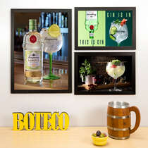 Kit Especial - 3 Quadros Gin Tanqueray - 45x33 e 33x22 cm 