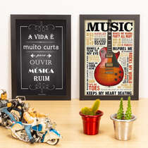 Kit Especial - Quadros A vida é curta + Music - 33x22 cm