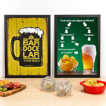 Kit Especial - Quadros Bar Doce Bar + Algum Problema? - 45x33 cm