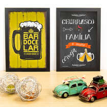 Kit Especial - Quadros Bar Doce Bar + Churrasco, Cerveja e Família - 33x22 cm