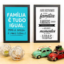 Kit Especial - Quadros Família é tudo igual + Momentos - 33x22 cm