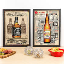 Kit Especial - Quadros Jack Daniel´s + Antarctica Original - 45x33 cm