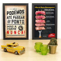 Kit Especial - Quadros Nunca passamos do ponto da carne + Pontos da carne - 33x22 cm