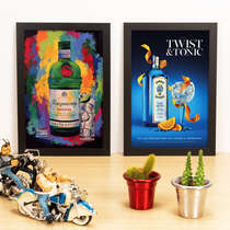 Kit Especial - Quadros Tanqueray Fest + Bombay Sapphire - 33x22 cm