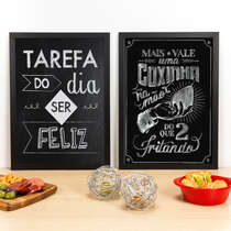 Kit Especial - Quadros Tarefa do Dia + Coxinha na Mão - 45x33 cm