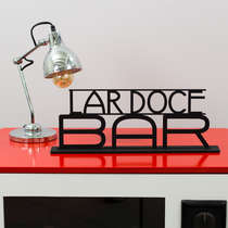 Palavra Decorativa - Lar Doce Bar - 17 x 45 x 6 cm