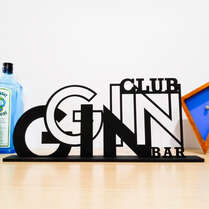 Palavra Decorativa c/ base - Gin Club Bar - 25x45 cm