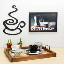 Palavra Decorativa para Parede - Cheiro de Café  - 34 x 26 cm