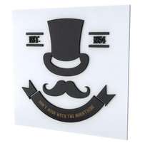 Placa Decorativa MDF Pintura Laca - Moustache 