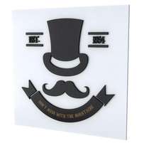 OUTLET - Placa Decorativa MDF Pintura Laca - Moustache 