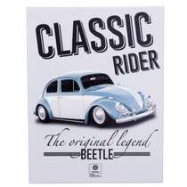 Placa Decorativa de Metal - VW Fusca Classic Rider - 26 x 19 cm 