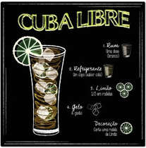 Placa Metal Cuba Libre - 20x20cm