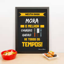 Quadro Decorativo O Melhor Churrasqueiro - 45x33 cm 