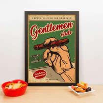 Quadro Decorativo Gentlemen Club Cigars & Whiskey - 45x32,5 cm 