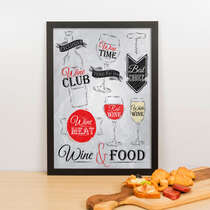 Quadro Decorativo Wine & Food - 45x32 cm 