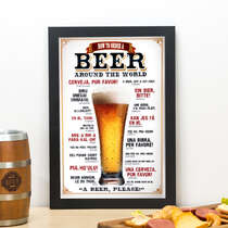 Quadro How To Order a Beer Around The World - 33x23 cm   