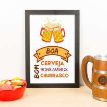 Quadro - Boa Cerveja Bons Amigos  - 33x23 cm