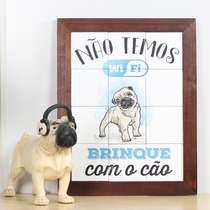 Quadro de Azulejos - Brinque com Cão - 47 x 37 cm 