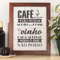 Quadro de Azulejos - Café e Vinho - 47 x 37 cm 