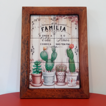 Quadro de Azulejos - Família - 37 x 26 cm 