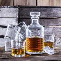 Whisky Set Officina - Garrafa e 6 copos de vidro para bebidas - Bormioli Rocco    