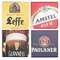 Kit 4 Porta Copos - Leffe + Amstel + Guinness + Paulaner - Suporte Laqueado (Brinde)