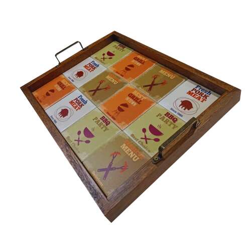 Bandeja Decorativa de Azulejos - BBQ - 43 x 33 cm
