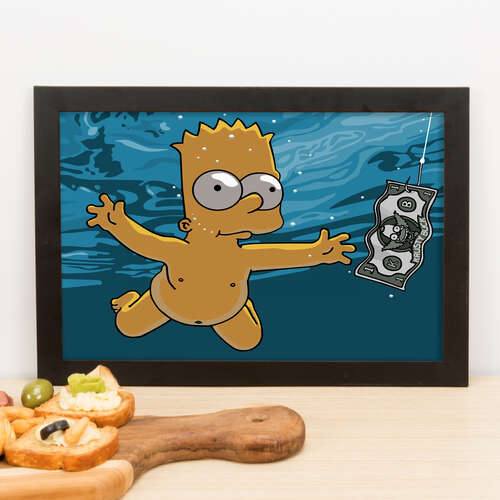 Quadro Bart Simpson Nevermind - 23x33 cm