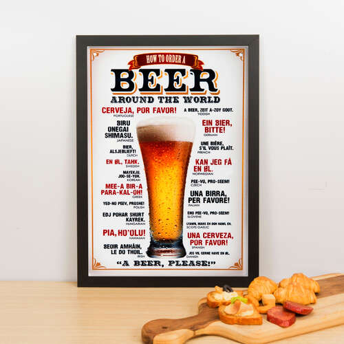 Quadro Decorativo How To Order a Beer Around The World - 45x32 cm