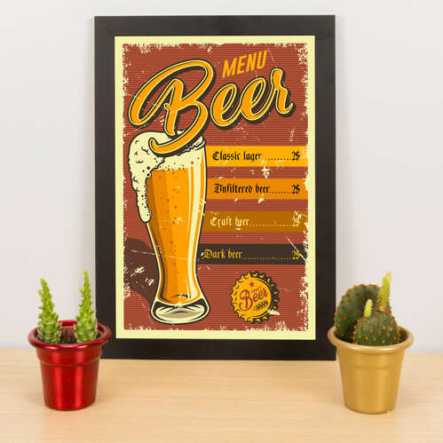 Quadro - Menu Beer -  33x23 cm