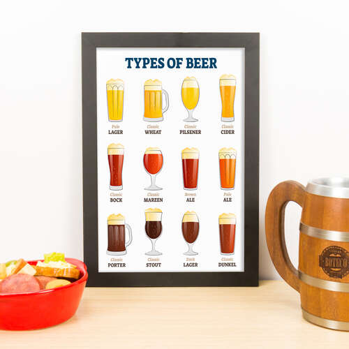 Quadro - Tipos de Cerveja - 33x23 cm
